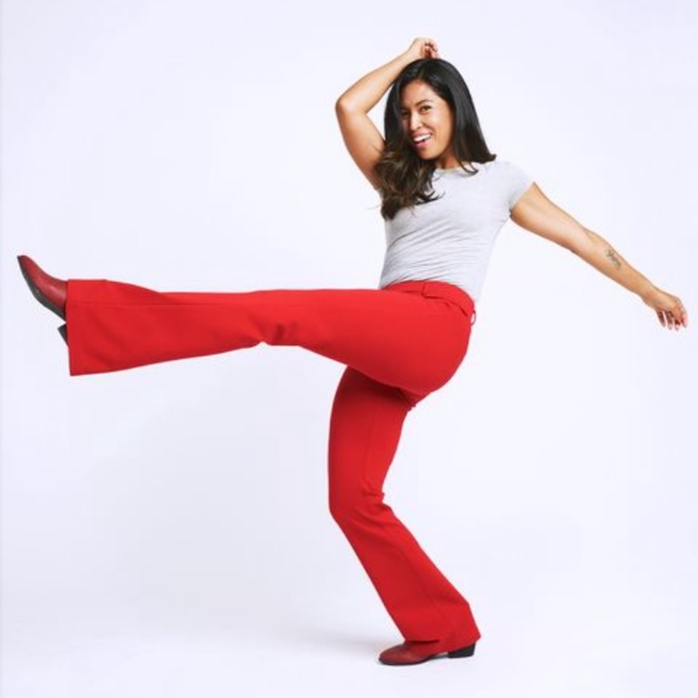 Betabrand Dress Pant Yoga Pant - Red